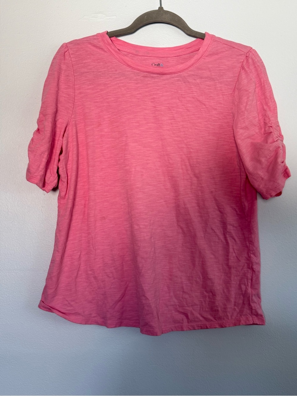 croft & barrow Pink Short Sleeve Ruched Tee